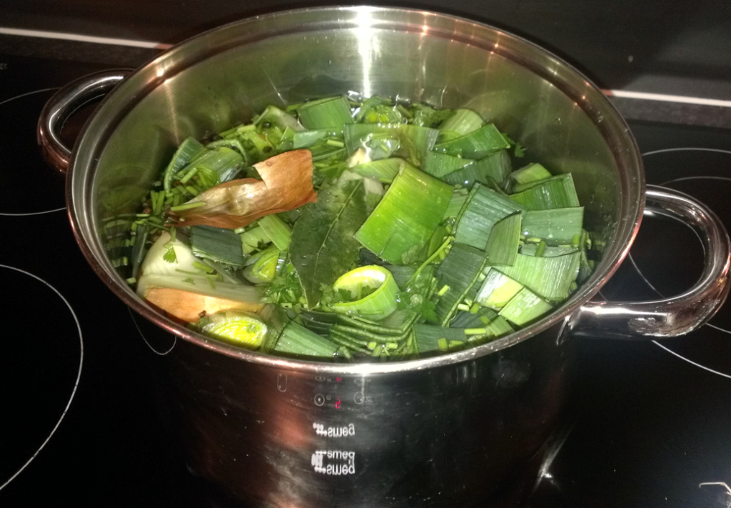 Raw stock ingredients ready to cook