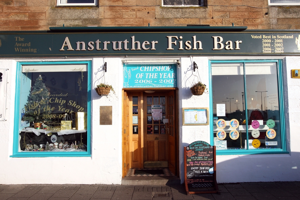 The Anstruther Fish Bar on a rare sunny & queue free day. Image: The Skinny