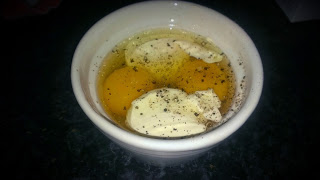 2 eggs & 2 dollops of creme fraiche 