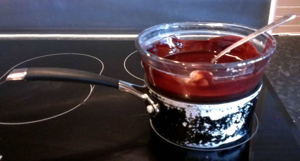 Makeshift Bain Marie for melting the chocolate 