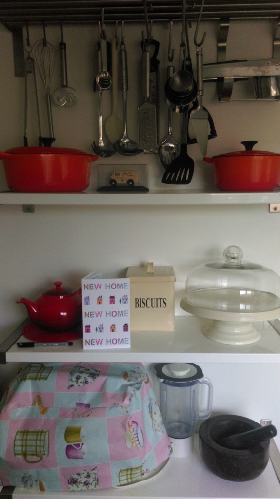 I barely had a bed to sleep in but at least my kitchen storage was organised. #priorities