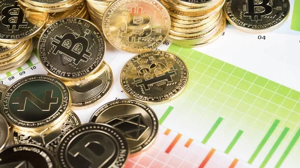 Bitcoin gold coin, Cryptocurrency concept, Virtual currency background