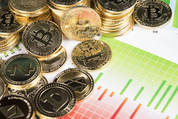 Bitcoin gold coin, Cryptocurrency concept, Virtual currency background